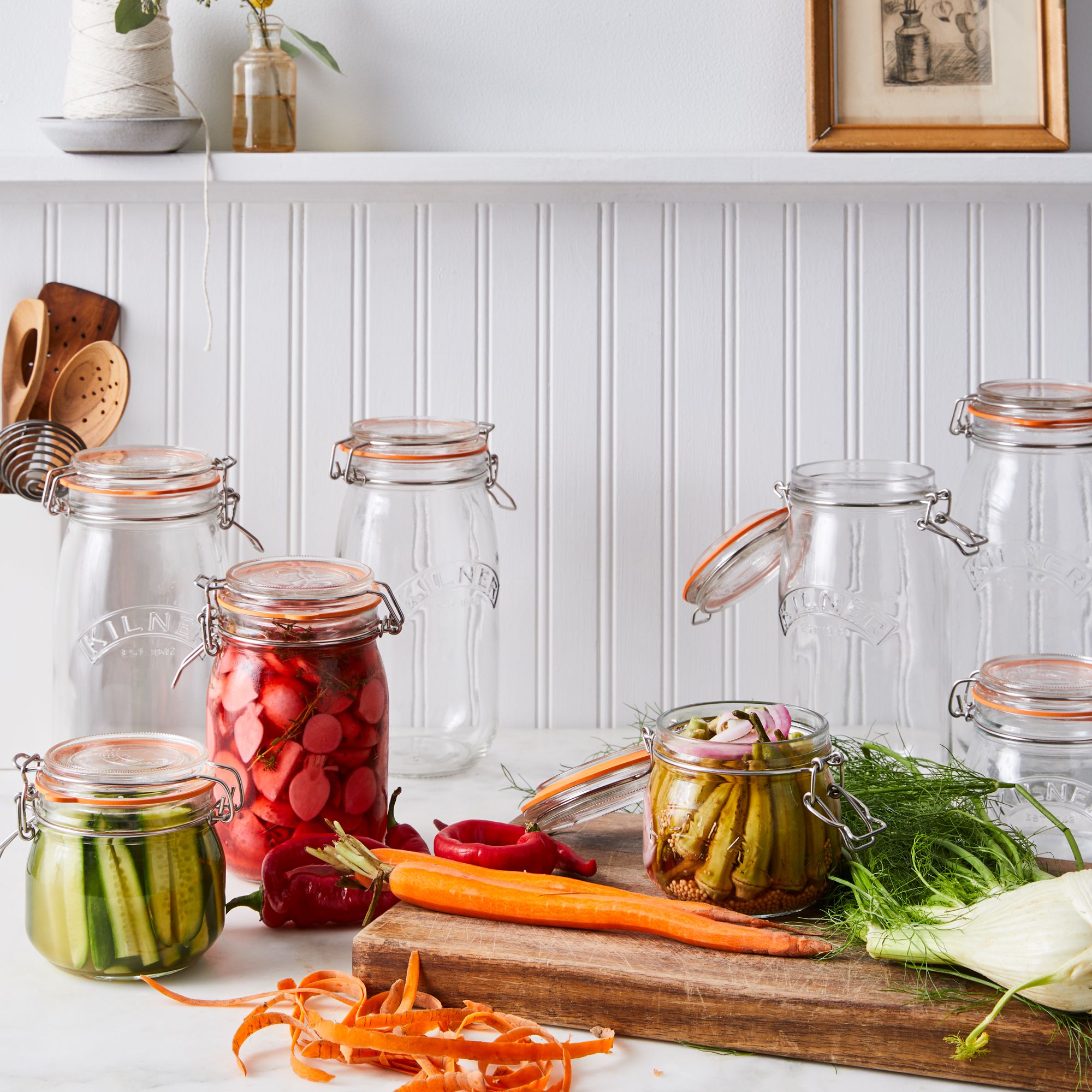 glass clip top jars